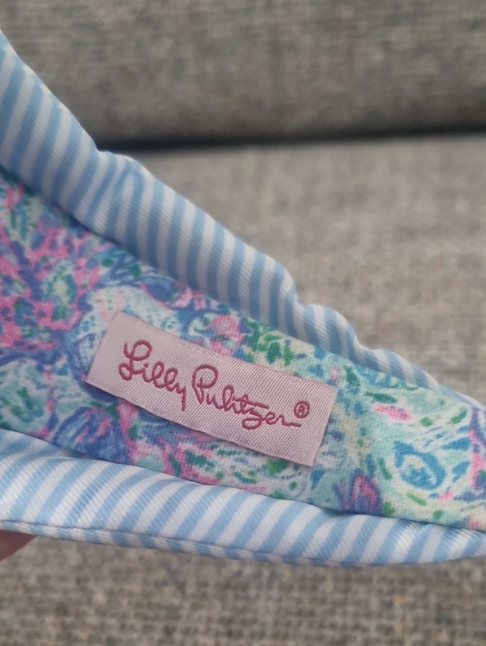 LILLY PULITZER Embellished Top Knot Wide Headband in Blue Stripe - Picture 10 of 10